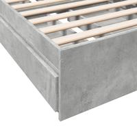 Bedframe met lades bewerkt hout betongrijs 100x200 cm - thumbnail