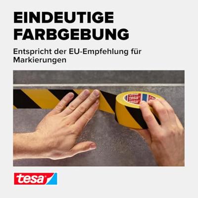 tesa PREMIUM 58130-00000-01 Markeringstape tesa Signal Geel, Zwart (l x b) 66 m x 50 mm 1 stuk(s)