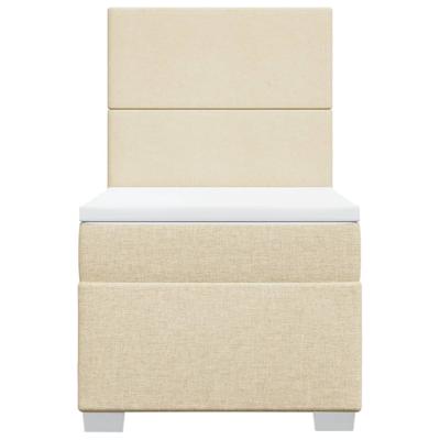 Boxspring met matras stof crèmekleurig 80x200 cm