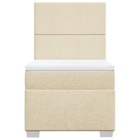 Boxspring met matras stof crèmekleurig 80x200 cm - thumbnail