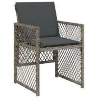 9-delige Tuinset met kussens poly rattan grijs - thumbnail