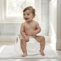 Dolu 3-in-1 educatief plaspotje met toiletverkleiner wit/grijs - thumbnail