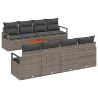 Tuinbankenset met opslag 9 pcs Grijs poly rattan - thumbnail