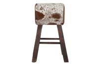 Kruk DKD Home Decor Wit Bruin Zwart Leer Hout 50 x 35 x 75 cm - thumbnail