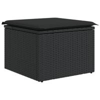 5-delige Loungeset met kussens poly rattan zwart - thumbnail