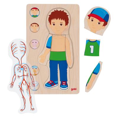 Goki houten lagenpuzzel menselijk lichaam jongen, 29st. Goki houten lagenpuzzel menselijk lichaam jongen, 29st.