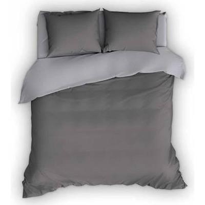 Flanellen Dekbedovertrek Comtesse Antraciet Zilver-140x200|220 Flanellen Dekbedovertrek Comtesse Antraciet Zilver-140x200|220