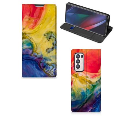 Bookcase OPPO Find X3 Neo Watercolor Dark Bookcase OPPO Find X3 Neo Watercolor Dark