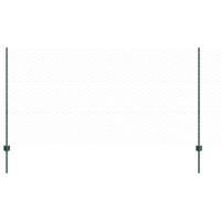 VidaXL Hek met paal groen 1,2 x 10 m staal en pvc - thumbnail