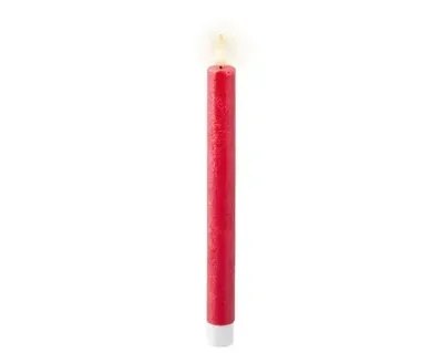 Dinerkaarsset LED vlam 24cm rood 2-dlg