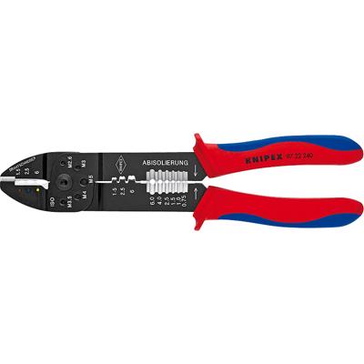 Knipex 9722240 97 22 240 Krimptang Geïsoleerde kabelschoenen, Geïsoleerde connectoren (male) 0.75 tot 6 mm²