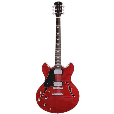 Sire Larry Carlton H7L See Through Red linkshandige semi-akoestische gitaar