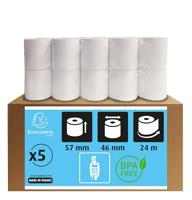 Exacompta thermische rekenrol ft 57 mm, diameter +-46 mm, asgat 12 mm, lengte 24 meter, pak van 5 rol - thumbnail