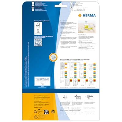 Etiket HERMA 5148 210x297mm A4 fluor geel 20stuks Etiket HERMA 5148 210x297mm A4 fluor geel 20stuks