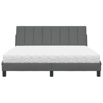 Bed met matras "Hanko" stof donkergrijs 160x200 cm