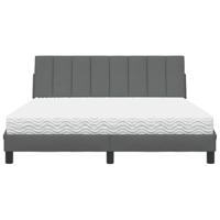 Bed met matras "Hanko" stof donkergrijs 160x200 cm - thumbnail