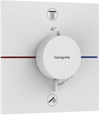 Hansgrohe ShowerSelect Comfort E thermostaat inbouw voor 2 functies met geïntergreerde zekerheidscombinatie volgens EN1717, mat wit