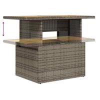 7-delige Loungeset met kussens poly rattan grijs - thumbnail
