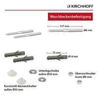 Kirchhoff Bassinflessenvangerset, 1 1/4" x 32 mm, met bevestiging en 2x haakse-kraan - 98800004 - thumbnail