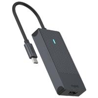 Rapoo UCM-2001 USB-C Adapter 4-in-1 USB Hub Zwart - thumbnail