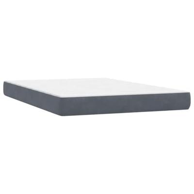 Boxspring met matras fluweel donkergrijs 140x220 cm