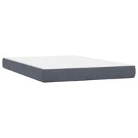 Boxspring met matras fluweel donkergrijs 140x220 cm - thumbnail