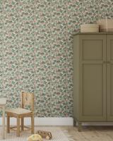 Dutch Wallcoverings Klara & Tove - Vinbärsplock White/Red - Wit/Rood - thumbnail
