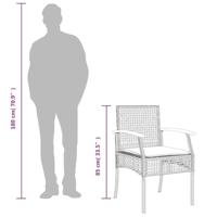 Tuinstoelen 4 st met kussens poly rattan en acaciahout zwart - thumbnail