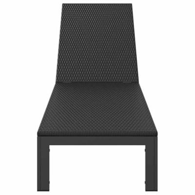 Ligstoel 1-persoon Zwart 60 x 200 x 27cm poly rattan