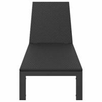Ligstoel 1-persoon Zwart 60 x 200 x 27cm poly rattan - thumbnail