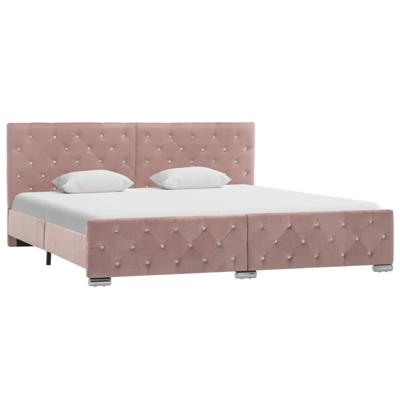 Bedframe fluweel roze 180x200 cm