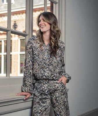 Elvira Casuals Blouse Sanne E4 25-003 Blouse 1019 Navy Snake