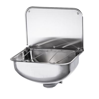 OUTLET Uitstortgootsteen Intra RVS Met Spatscherm 45x31cm Emmerrooster opklapbaar