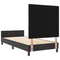 Bedframe met hoofdeinde Zwart 100 x 200 cm Fluweel - thumbnail