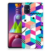 Samsung Galaxy M51 | TPU Hoesje | Blokken Kleurrijk - thumbnail