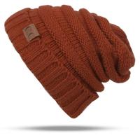 CC brief effen kleur wol hoeden beknopte Hat(Brown) breien - thumbnail