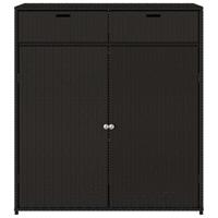 Tuinkast 105x55x113 cm poly rattan zwart - thumbnail