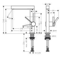 Hansgrohe Wastafelmengkraan Finoris Eengreeps 230 Draaibare Uitloop Met PushOpen Waste Mat Wit - thumbnail