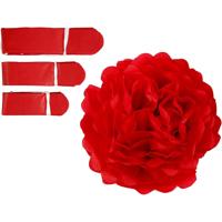 Creativ Company Pompon van papier, d 20+24+30 cm, 16 gr, rood, 3 stuk/ 1 doos - thumbnail