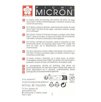 Fineliner sakura pigma micron koelgrijs 4 maten | 6 stuks