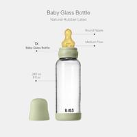 BIBS Glas Latex Medium Flow Babyfles 2+ Maanden Sage - thumbnail