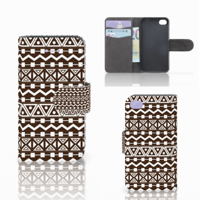 Apple iPhone 4 | 4S Telefoon Hoesje Aztec Brown Apple iPhone 4 | 4S Telefoon Hoesje Aztec Brown