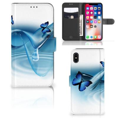 Apple iPhone Xs Max | Telefoonhoesje | Met pasjeshouder | Vlinders