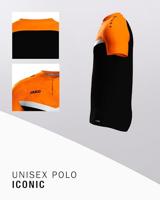 JAKO 6324 Polo Iconic - Zwart/Fluo Oranje - 4XL - thumbnail