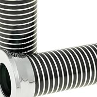 Vicma rubber handvat rubber grip chrome with black rings - thumbnail