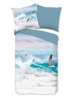 Good Morning Dekbedovertrek "wilde zee/ golven/ meeuwen" - Blauw - (155x220 cm) - Katoen - thumbnail