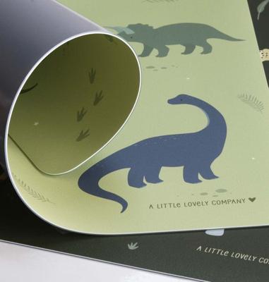 Set tafel jongen DINOS A Little Lovely Company kaki - thumbnail