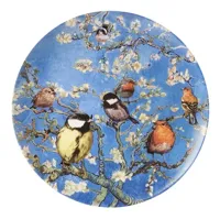 Heinen Delfts Blauw - Wandbord vogels d31cm - thumbnail