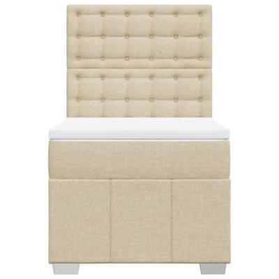 Boxspring met matras stof crèmekleurig 80x200 cm