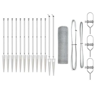 VidaXL Afrasteringspaal zilver 25 x 0,8 m (13 mm gaas) staal VidaXL Afrasteringspaal zilver 25 x 0,8 m (13 mm gaas) staal